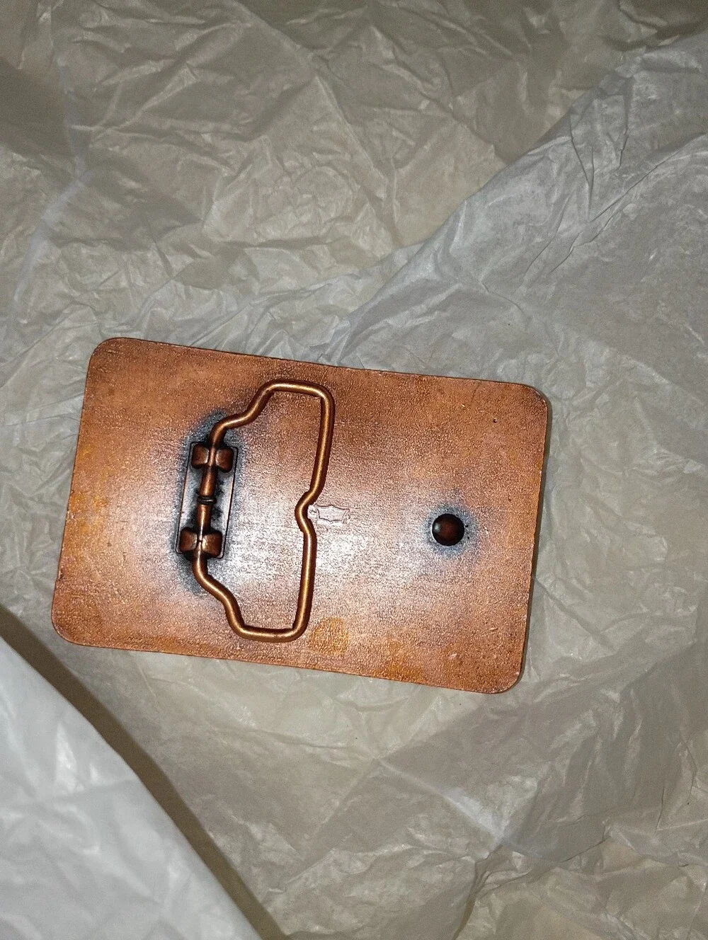 Electric Family Copper-Tone R&T Electric Belt Plate
